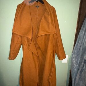 Shinestar Women's Warm Orange Trench Coat